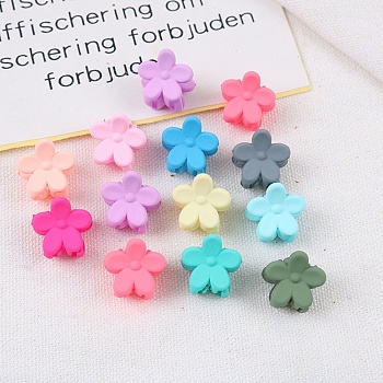 Plastic Claw Hair Clips, Macaron Color Hair Accessories for Girls or Women, Flower Pattern, 15mm, 30pcs/bag