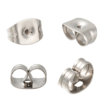 201 Stainless Steel Friction Ear Nuts, Stainless Steel Color, 5x3.5x2.5mm, Hole: 1mm