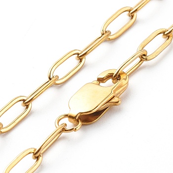 304 Stainless Steel Cable Chain Necklaces, Golden, 17.1 inch(43.5cm)