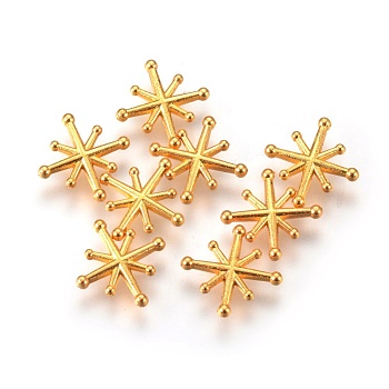 Zinc Alloy Cabochons, for DIY Crystal Epoxy Resin Material Filling, Asterism, Golden, 10.5x10x2mm