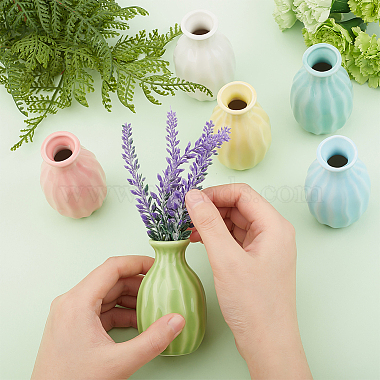 6Pcs 6 Colors Mini Ceramic Floral Vases for Home Decor(BOTT-NB0001-04)-3