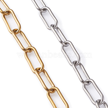 304 Stainless Steel Paperclip Chain Bracelets(BJEW-TA0003-04)-4