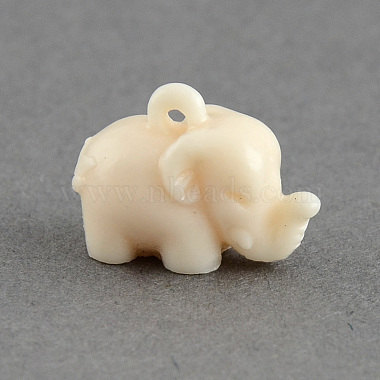 Cornsilk Elephant Synthetic Coral Charms