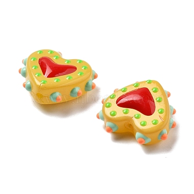 Baking Paint Glass Bumpy Beads Heart(X-LAMP-V001-07H)-3