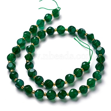 Natural Green Agate Beads Strands(G-M367-20B)-2