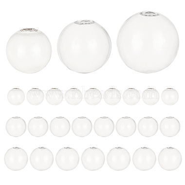 30mm Clear Round Glass Bottles