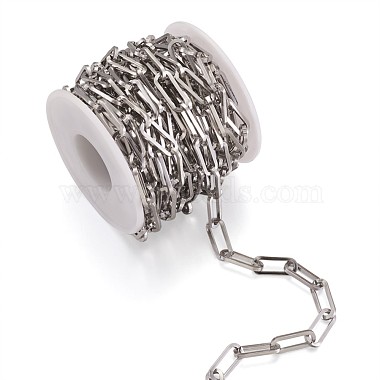 304 Stainless Steel Paperclip Chains(STAS-R100-38)-4