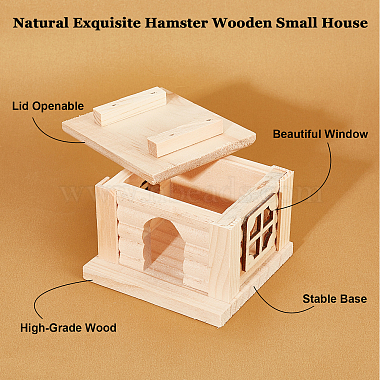 maison de hamster en bois de pin ahandmaker(DIY-GA0001-67)-4