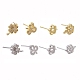 8 Pairs Brass Micro Pave Clear Cubic Zirconia Stud Earring Findings(KK-ZZ0001-08-RS)-1