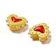 Baking Paint Glass Bumpy Beads Heart(X-LAMP-V001-07H)-3