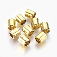 Tibetan Style Alloy Beads, Cadmium Free & Nickel Free & Lead Free, Column, Antique Golden Color, 9x8mm, Hole: 6mm(TIBEP-A101917-AG-FF)