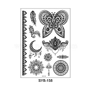 Mandala Pattern Vintage Removable Temporary Water Proof Tattoos Paper Stickers, Mixed Patterns, 21x15cm(MAND-PW0001-15B)