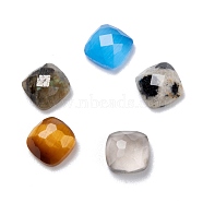 Natural Mixed Gemstone Cabochons, Faceted, Square, 6x6x3mm(X-G-D058-03B)