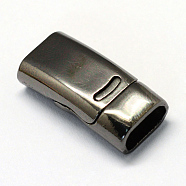 Alloy Magnetic Clasps with Glue-in Ends, Rectangle, Gunmetal, 26x12.5x7mm, Half Hole: 5x10mm(X-PALLOY-R089-06B)