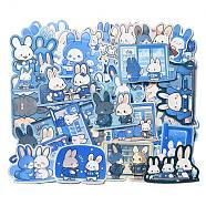 50Pcs PVC Waterproof Rabbit Stickers, for Suitcase, Skateboard, Refrigerator, Helmet, Mobile Phone Shell, Rabbit, 22~43x51~83x0.2mm(STIC-D001-01A)