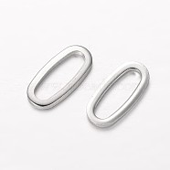 201 Stainless Steel Link Rings, Oval, Stainless Steel Color, 16x7.5x1mm, Hole: 4x13mm(STAS-G141-09P)