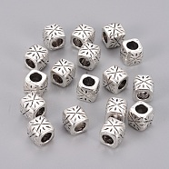 Tibetan Style Spacer Beads, Lead Free & Cadmium Free, Tubbish, Antique Silver, 9x9x9mm, Hole: 5.5mm(LF0986Y)