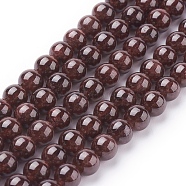 Gemstone Beads Strands, Natural Garnet, Round, Dark Red, 6mm, Hole: 0.5mm, about 32pcs/strand, 8.5 inch(G-G099-6mm-36)