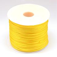 Nylon Thread, Rattail Satin Cord, Gold, 1.0mm, about 76.55 yards(70m)/roll(NWIR-R025-1.0mm-543)