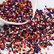 Baking Paint Glass Seed Beads, Cylinder, Dark Red, 2x1.5mm, Hole: 1mm, about 5599pcs/50g(X-SEED-S042-05B-49)
