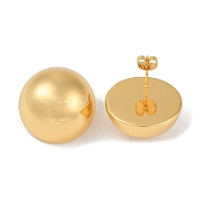 201 Stainless Steel Half Round Stud Earrings, with 304 Stainless Steel Pin, Golden, 16mm(EJEW-I309-22B-G)