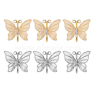 Alloy Napkin Rings, Napkin Holder Adornment, for Place Settings, Wedding & Party Decoration, Butterfly, Platinum & Golden, 6pcs/set(AJEW-CA0001-06)