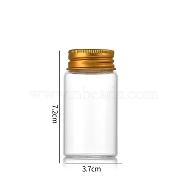Clear Glass Bottles Bead Containers, Screw Top Bead Storage Tubes with Aluminum Cap, Column, Golden, 3.7x7cm, Capacity: 50ml(1.69fl. oz)(CON-WH0085-76D-02)