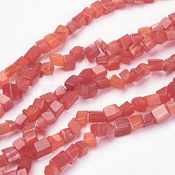 Cat Eye Beads Strands, Chip, Indian Red, 5~10.5x4~7x3~6mm, Hole: 1mm, 32.2 inch~33.8 inch(82~86cm)(GLAA-F067-05D)