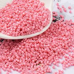 Baking Paint Glass Seed Beads, Cylinder, Light Coral, 2x1.5mm, Hole: 1mm, about 5599pcs/50g(X-SEED-S042-05B-86)