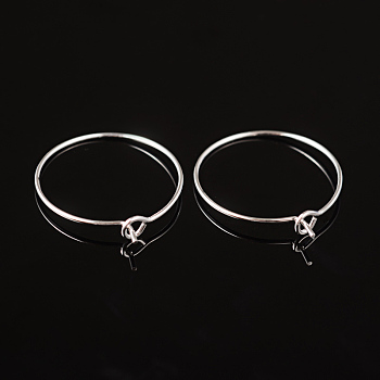 Silver Color Plated Brass Earring Hoops, Wine Glass Charm Rings, 20 Gauge, 20x0.8mm