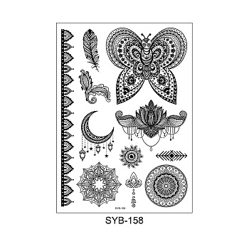 Mandala Pattern Vintage Removable Temporary Water Proof Tattoos Paper Stickers, Mixed Patterns, 21x15cm