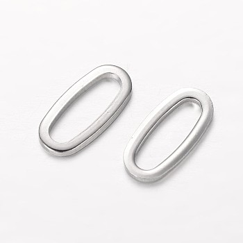 201 Stainless Steel Link Rings, Oval, Stainless Steel Color, 16x7.5x1mm, Hole: 4x13mm