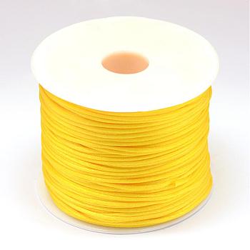 Nylon Thread, Rattail Satin Cord, Gold, 1.0mm, about 76.55 yards(70m)/roll