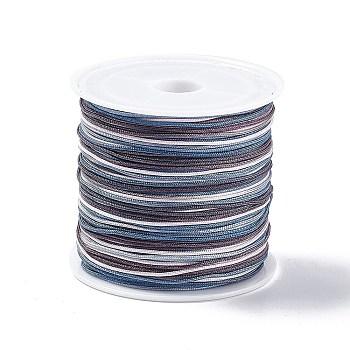 50M Segment Dyed Nylon Chinese Knotting Cord, for DIY Jewelry Making, Gray, 0.8mm, about 54.68 Yards(50m)/Roll