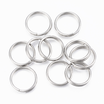304 Stainless Steel Split Rings, Double Loops Jump Rings, Stainless Steel Color, 12x2mm, about 10mm inner diameter