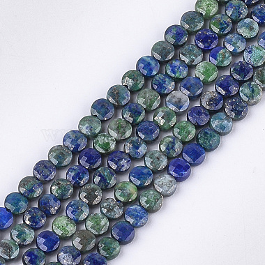 4mm Flat Round Chrysocolla and Lapis Lazuli Beads