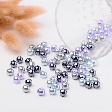 Silver-Grey Mix Pearlized Glass Pearl Beads(HY-X006-8mm-13)-3