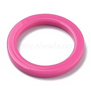 Cellulose Acetate(Resin) Finger Rings, Plain Band Rings, Hot Pink, US Size 6, Inner Diameter: 17mm(RJEW-Z007-02E)