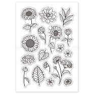 PVC Plastic Stamps, for DIY Scrapbooking, Photo Album Decorative, Cards Making, Stamp Sheets, Flower Pattern, 16x11x0.3cm(DIY-WH0167-56-137)