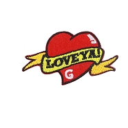 Love Heart with Arrow Computerized Embroidery Cloth Iron on Patches, Stick On Patch, Costume Accessories, Appliques, for Valentine's Day, Red, 40x75mm(WG38735-02)