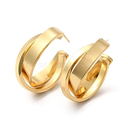 Rack Plating Brass Ear Studs, Long-Lasting Plated Jewelry for Women, Cadmium Free & Lead Free, Real 18K Gold Plated, 26x25x9mm, Pin: 1mm(EJEW-P226-10G)