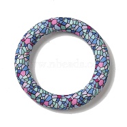 Silicone Beads, Ring, Colorful, 65x10mm, Hole: 3mm(SIL-Z010-04L)