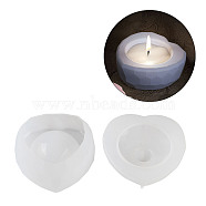 Heart DIY Candle Cup Silicone Molds, Storage Box Molds, Resin Plaster Cement Casting Molds, Clear, 8.5x8.2x3.7cm, Inner Diameter: 5.25cm(DIY-Q037-11C)