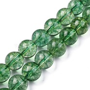 Natural Quartz Crystal Beads Strands, Round, Heated & Dyed, Olive, 10mm, Hole: 1mm, about 19pcs/strand, 7.5 inch(19.05cm)(X-G-C076-10mm-8-A)