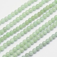 Natural Jadeite Bead Strands, Round, 4mm, Hole: 1mm, about 98pcs/strand, 15.5 inch(G-M261-01)