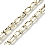 Electroplate Glass Beads Strands, Pearl Luster Plated, Faceted, Column, Beige, 6.5x4mm, Hole: 0.8mm, about 80pcs/strand, 20.08''(51cm)(GLAA-Q101-02A-PL06)