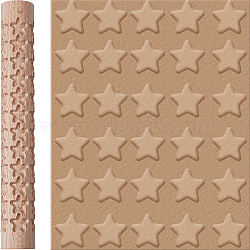 Wood Embossing Rod, Clay Modeling Pattern Roller, Texture Rolling Pins, Column, Star, 15.1x2.05cm, Inner Diameter: 1.25x1.5cm(DIY-WH0033-34F)