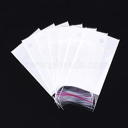 Pearl Film Cellophane Bags, OPP Material, Self-Adhesive Sealing, with Hang Hole, Rectangle, White, 10~10.2x5cm, Unilateral Thickness: 0.045mm, Inner Measure: 5.7x5cm(X-OPC-S019-01)