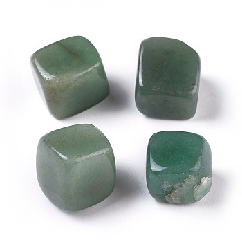 Natural Green Aventurine Beads, Cube, No Hole/Undrilled, 13~27x13~27x13~27mm, about 100g/bag
