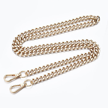 Bag Chains Straps, Iron Curb Link Chains, with Alloy Swivel Clasps, for Bag Replacement Accessories, Light Gold, 1160x10mm